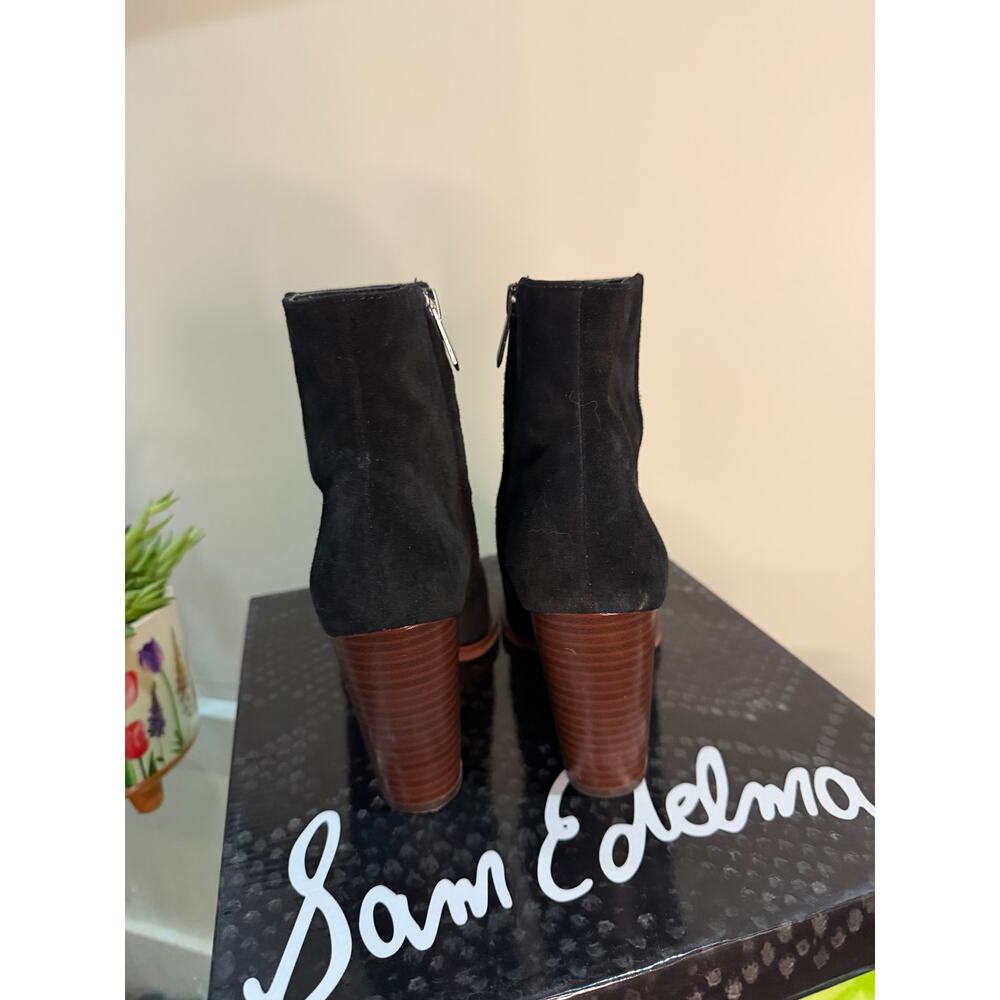 Sam Edelman Blake Black Suede Ankle Booties Size 7.5 EUC - Picture 3 of 9